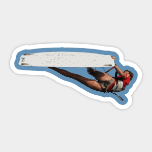 Kitesurfer Freestyle Action Color Illustration Sticker